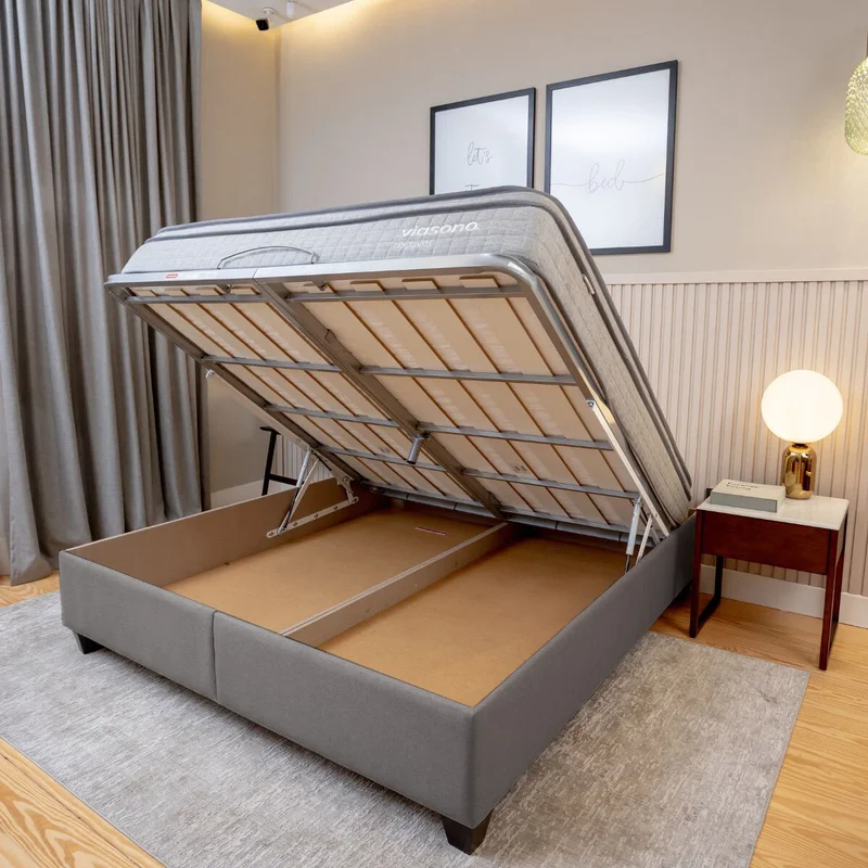 Cama baúl FLAT Gris 1,5 PLAZAS en Gris, Uruguay | Viasono, vista 3