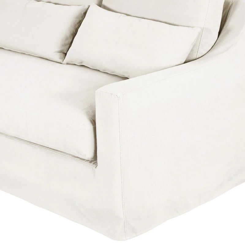 Sofá 3 Cuerpos Tela Natural-beige Singapur Crudo en Blanco - Sillones y sofás, Uruguay | Divino, vista 4