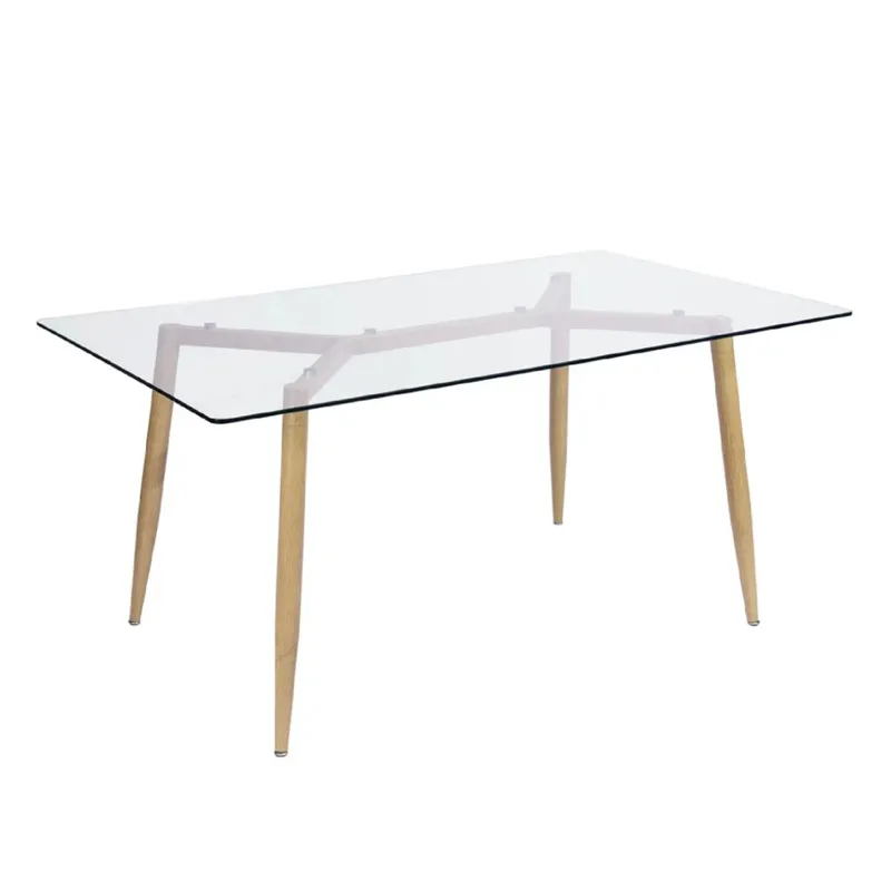 Mesa Falcon - Vidrio y Madera en Madera natural - Mesas de comedor, Uruguay | Rústico Hogar