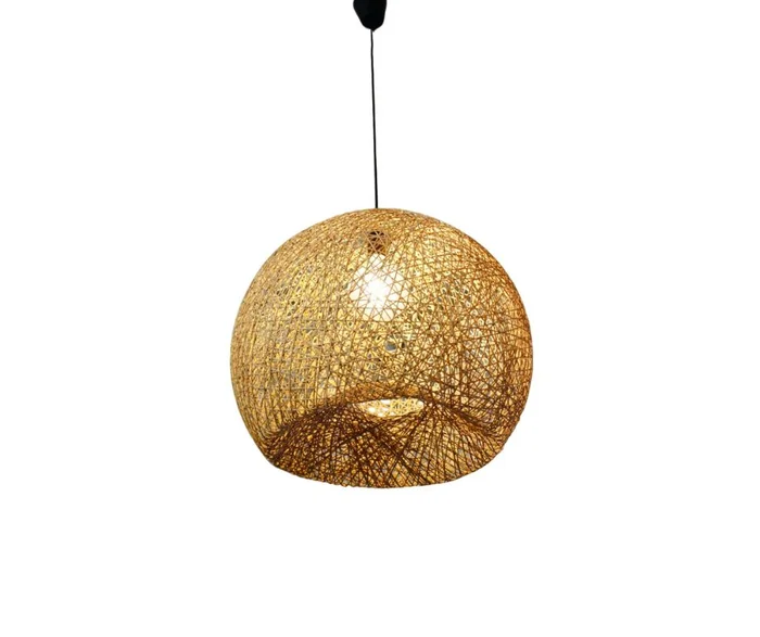 Lámpara De Techo Colgante De Fibras Naturales Hongo 50 cm en Marrón – - Lámparas colgantes, Uruguay | Berna home