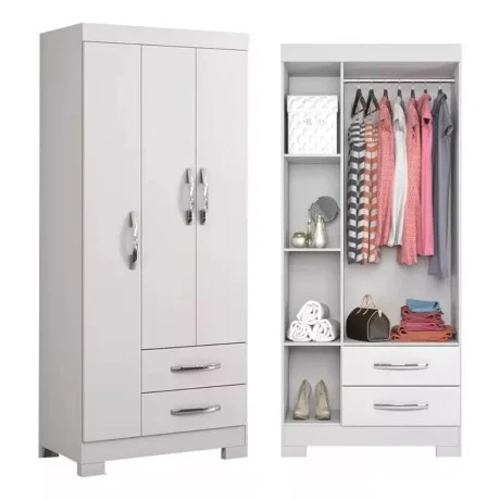 Ropero 3 puertas Flex en Blanco - Roperos y placares, Uruguay | La Cueva Muebles, vista 10