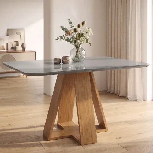 Mesa de Comedor 120 - Linea Celeste Milan - Gris en Gris - Mesas de comedor, Uruguay | Rústico Hogar