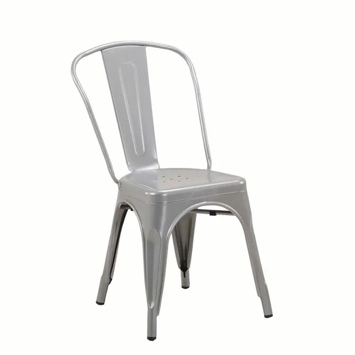 Silla Tolix Metalica Vintage Asiento Metal Moderna Comedor en Gris - Sillas, Uruguay | Soy Hogar