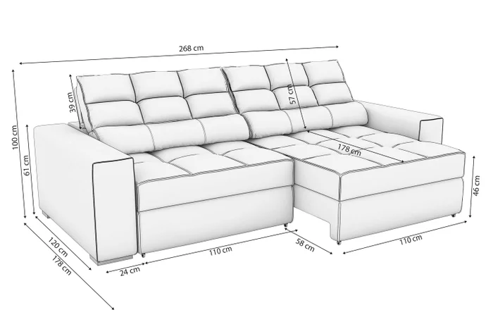 SOFA DELUXE 2.70CM RETRACTIL RECLINABLE 6 POSICIONES en BOUCLE GRIS A056 - Sillones y sofás, Uruguay | Balton, vista 11