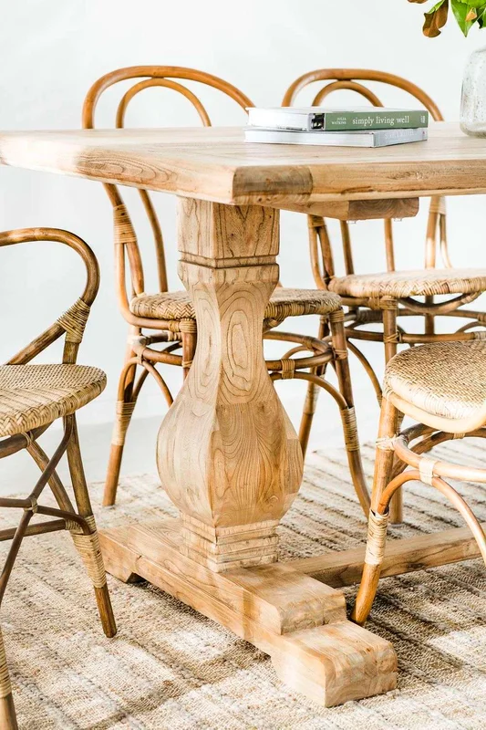 MESA COMEDOR DE OLMO ISABEL - 1.60 X 0.90 MTS en Madera natural - Mesas de comedor, Uruguay | La Iberica, vista 15