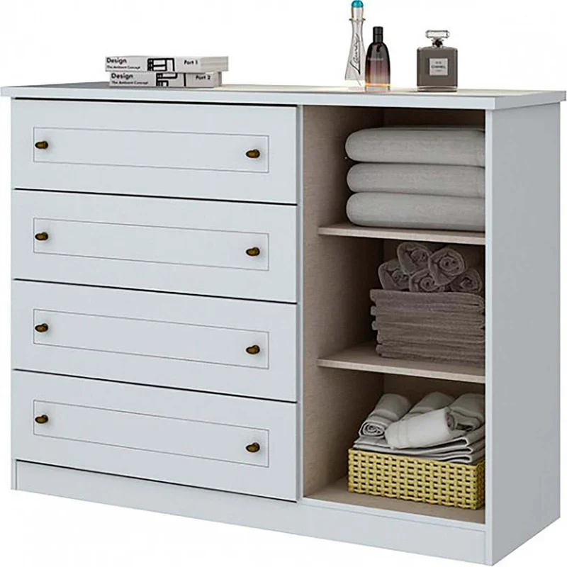 Comoda Cajonera Mdf-y-mdp Blanco Americano en Blanco - Cómodas, Uruguay | Divino, vista 3
