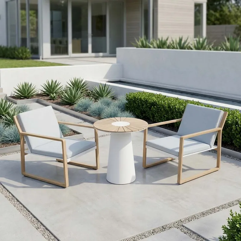 Set De Terraza Aluminio Aluminio Blanco Coral en BLANCO BEIGE - Muebles para el exterior, Uruguay | Divino