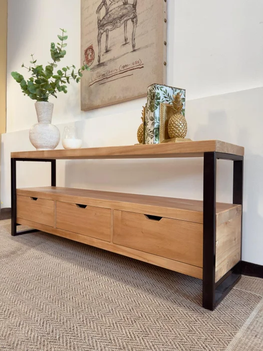 Rack Con Hierro en Madera natural - Muebles para TV, Uruguay | Marvic, vista 2