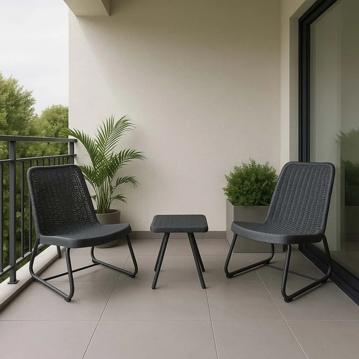 Set De Terraza Polipropileno Gris Brisa en Gris - Muebles para el exterior, Uruguay | Divino