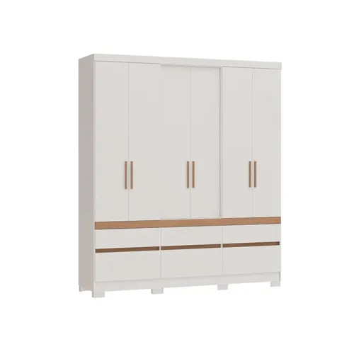 Ropero Cronos 6 Puertas 6 Cajones Blanco Mdp en Blanco - Roperos y placares, Uruguay | Albanés