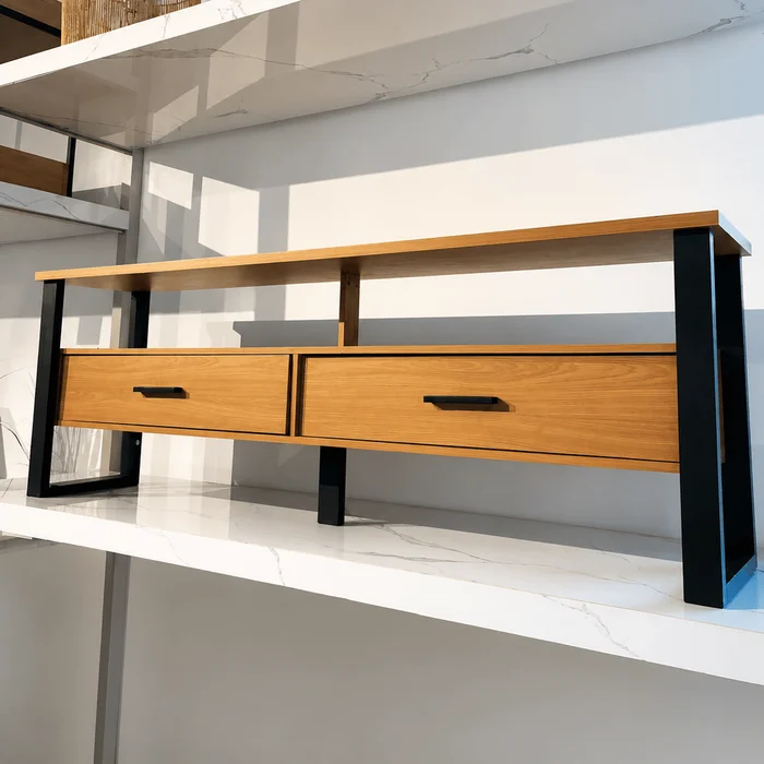 Rack para tv F42 180CM Industrial 100% MDF - Linea Factory en Marrón - Muebles para TV, Uruguay | Balton, vista 3