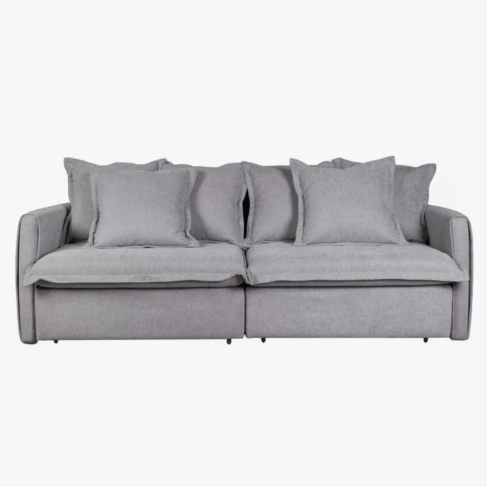 Sofá Cama 3 Cuerpos Tela Gris Verona en Gris - Sillones y sofás, Uruguay | Divino, vista 2