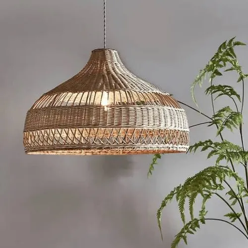 Lámpara de techo de rattan en Madera natural - Lámparas colgantes, Uruguay | Decoramuss