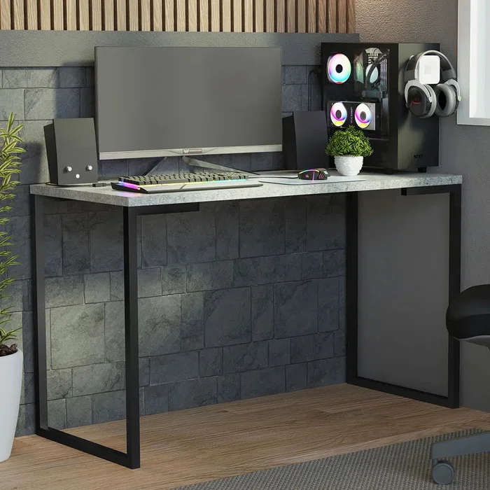 Mesa de escritorio Industrial Madera y Hierro 120cm en Negro - Escritorios, Uruguay | Balton, vista 22