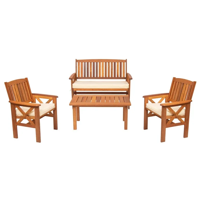Set de Living Exterior - Madera Natural en Marrón - Muebles para el exterior, Uruguay | Rústico Hogar