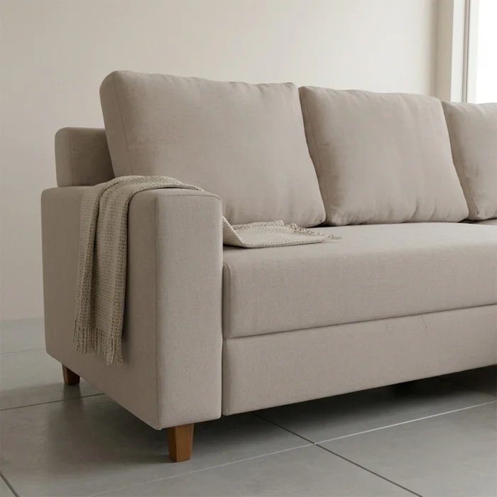 Rinconera Lucci - Tela Microfibra - Chaise derecho - Berlin 02 (Beige) en Beige - Sillones y sofás, Uruguay | Nyr, vista 5