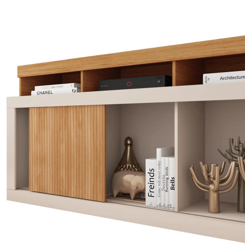 Rack Dragon - Freijo y Off White en Beige - Muebles para TV, Uruguay | NYR, vista 3