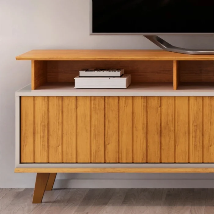 Rack para TV Flor - Terminación Cedro en Madera natural - Muebles para TV, Uruguay | Ecowood, vista 3