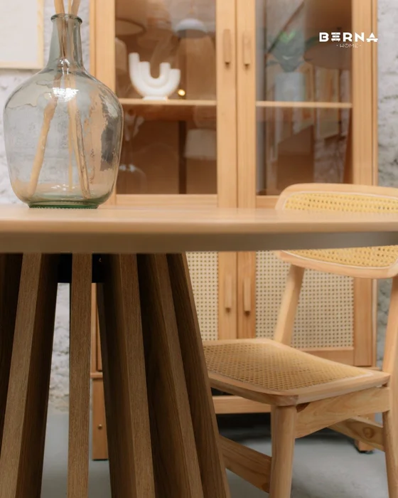 Mesa de Comedor Pipa Redonda 110 cm - Olmo en Madera natural - Mesas de comedor, Uruguay | Berna Home, vista 6