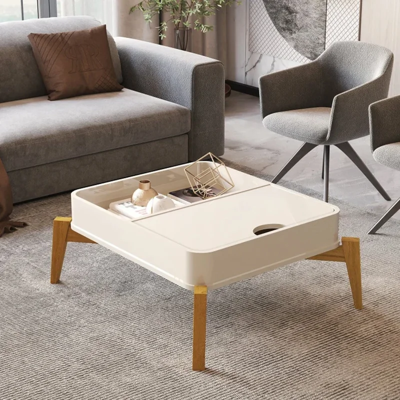 Mesa De Centro Living Con Gabeta Patas 100% Mfp en Beige - Mesas de living, Uruguay | Soy Hogar, vista 4
