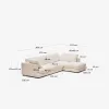 Sofá Gala 4 plazas con chaise longue - derecho beige 300 cm en Beige - Sillones y sofás, Uruguay | Kavehome, vista 8 de 8