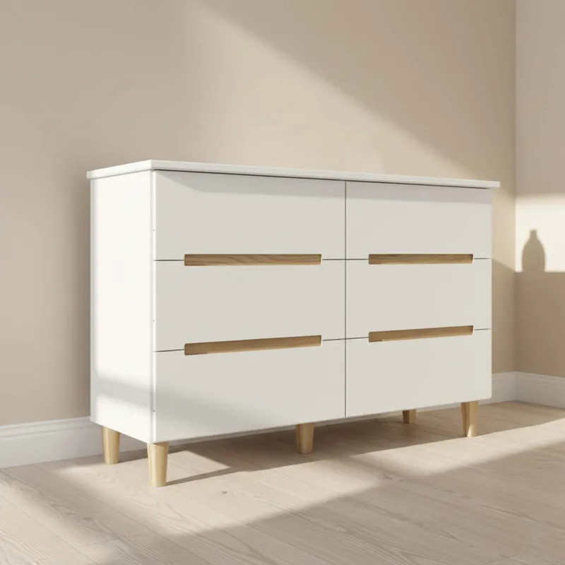Comoda 6 Cajones Mdf Blanco Logan en Blanco - Cómodas, Uruguay | Divino