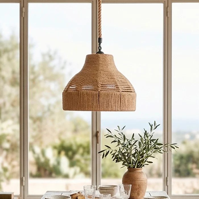 Lámpara colgante en cuerda sisal Juana en Marrón - Lámparas colgantes, Uruguay | Alta Gracia Deco, vista 3