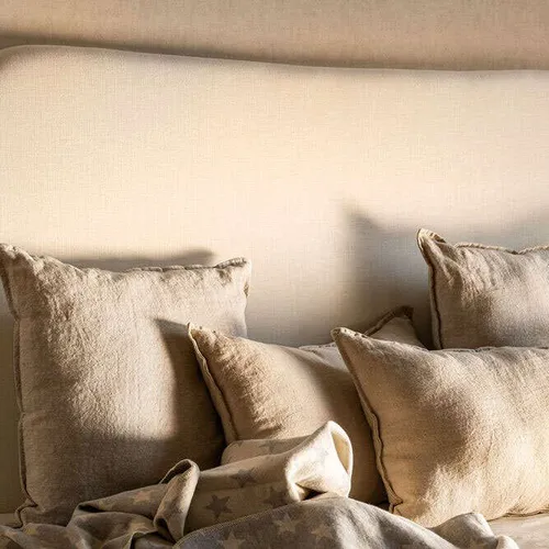 RESPALDO ORGANIC - CURVO - LINO ANTIMANCHAS en Off-white - Respaldos de cama, Uruguay | La Iberica