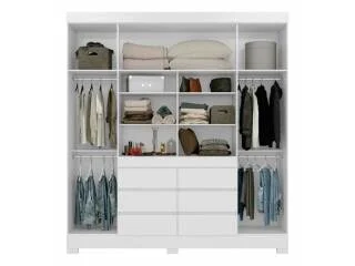 Ropero 4 puertas, 6c CADIS c/Espejo Blanco en Blanco - Almendra White - Roperos y placares, Uruguay | Quesal, vista 9
