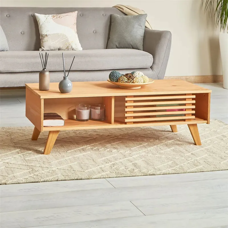 Mesa Ratona Ripado Sean - Madera Maciza en Madera natural - Mesas de living, Uruguay | Balton