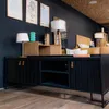 Rack Trendy Negro (Pie Negro) 160 cm - Muebles para TV, Uruguay | Berna home, vista 3 de 8