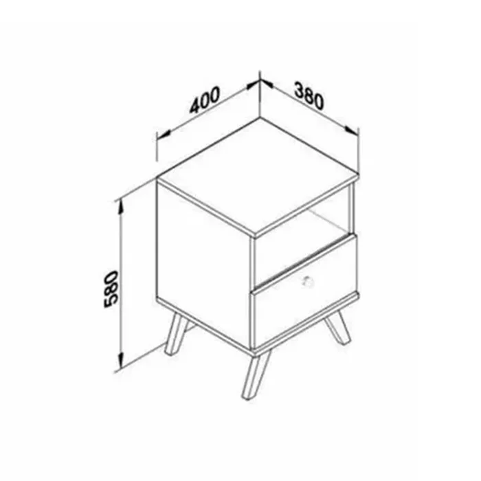 Mesa De Luz Linea Retro Living Dormitorio 1 Cajon Miel en Madera natural - Mesas de luz, Uruguay | Soy Hogar, vista 3