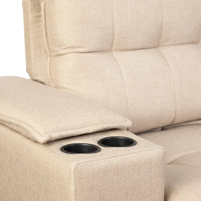 Sofa Retractil 3 Cuerpos Tela Natural-beige Atlanta Beige en Beige - Sillones y sofás, Uruguay | Divino, vista 8