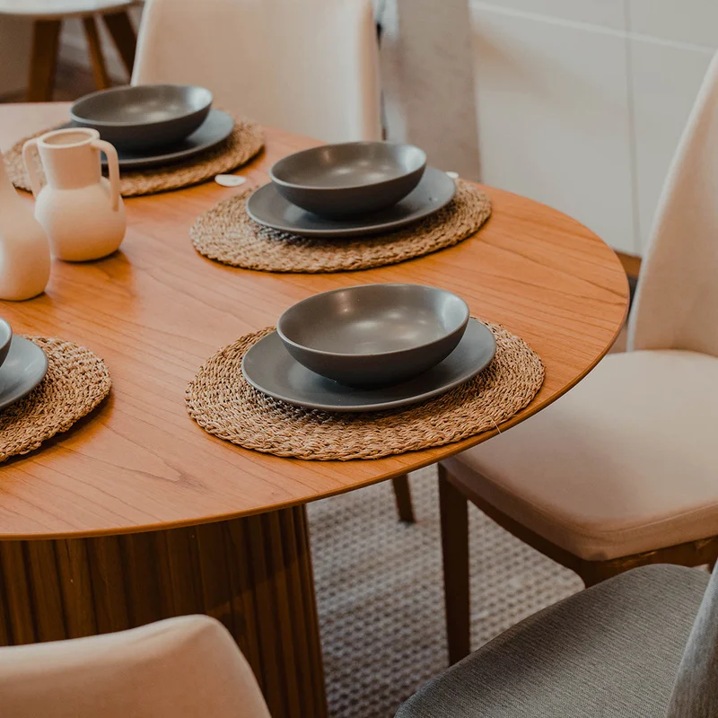 Mesa de Comedor Ovalo - Línea Nevada - Marrón en Marrón - Mesas de comedor, Uruguay | Ecowood, vista 4