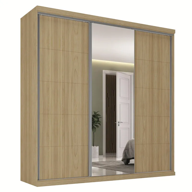 Ropero Placard 3 Puertas Mdf Natural-beige South en Madera natural - Roperos y placares, Uruguay | Divino