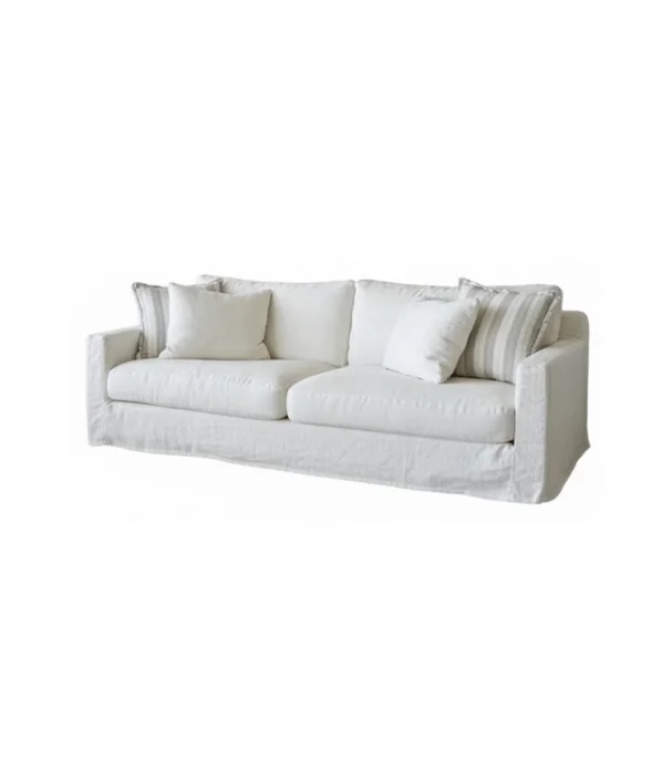 SOFA BISCARROSSE BLANCO LINO FRANCES 4 CUERPOS 240CM en Blanco - Sillones y sofás, Uruguay | Más Infinito Casa