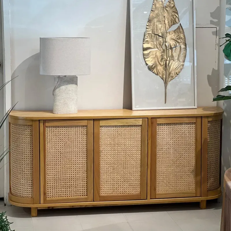 Rack curvo en Madera natural - Muebles para TV, Uruguay | FMB