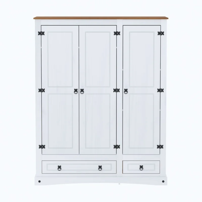 Ropero 3 puertas 2 Cajones línea Naturale - Blanco/Roble en Blanco - Roperos y placares, Uruguay | La Cueva Muebles, vista 6