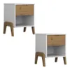 Promo 2 Mesa de luz 1 cajon Linea Veneza - Blanco/Miel en Multicolor - Mesas de luz, Uruguay | La Cueva Muebles, vista 1 de 7