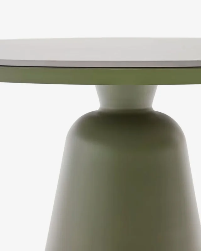Mesa de exterior Tudons de aluminio con tablero de cerámica verde, Ø120 cm en Verde - Mesas de comedor, Uruguay | Kavehome, vista 4