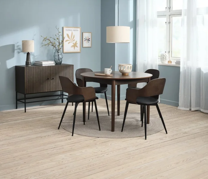 Mesa de comedor MARSTRAND exten Ø110/110x200 roble osc en Marrón - Mesas de comedor, Uruguay | JYSK, vista 2