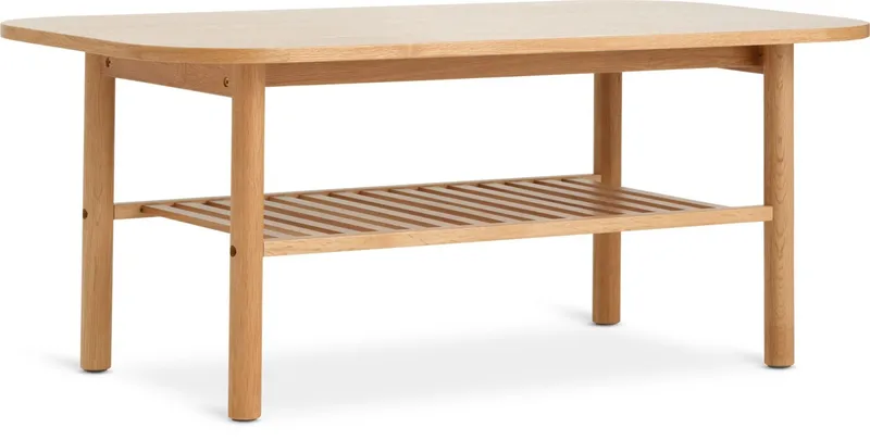 Mesa de centro LYNGVIG 60x110 c/estante roble nat en Madera natural - Mesas de arrimo, Uruguay | JYSK