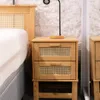 Mesa de Luz Madera de Pino y Rattán Natural - Linea Yakarta - Mesas de luz, Uruguay | Berna home, vista 3 de 8