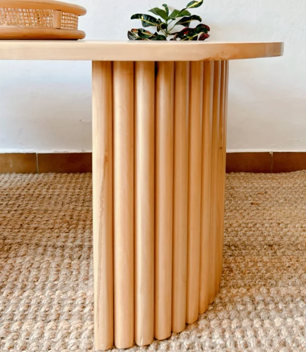 Mesa de centro varillada en Madera natural - Mesas de living, Uruguay | Decoramuss, vista 4