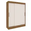 Ropero Placard 3 Puertas Corredizas 2 Cajones Dormitorio en Blanco/Nogueira- Blanco - Mesas de comedor, Uruguay | Soy Hogar, vista 1 de 4