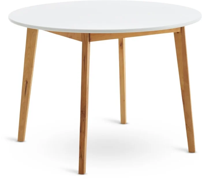 Mesa de comedor JEGIND Ø105 blanco/natural en Blanco - Mesas de comedor, Uruguay | JYSK