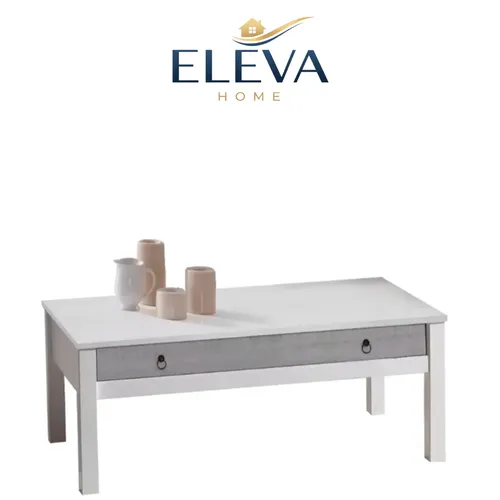 Mesa ratona Linea Flora - Blanco en Blanco - Mesas de living, Uruguay | Nario Hogar