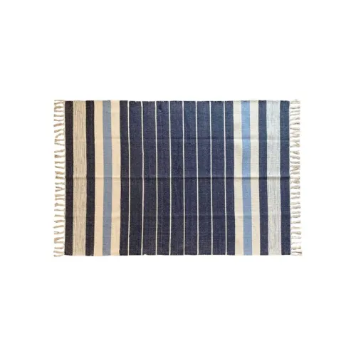 ALFOMBRA C/FLECOS 69X114CM CENTRO AZUL en Azul - Textiles, Uruguay | Koz