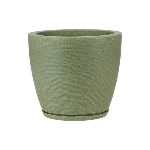 MACETA AMSTERDA GRAPHITO EFECTO PIEDRA VERDE 27X28CM en Verde - Macetas, Uruguay | Decohogar