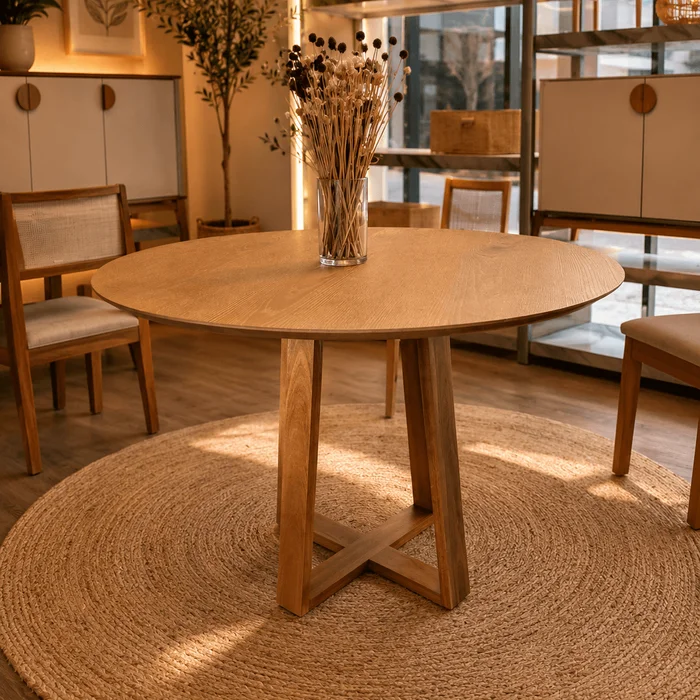 Mesa Asia Redonda 120cm - Madera Maciza en Madera natural - Mesas de comedor, Uruguay | Balton, vista 6